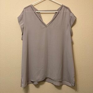 Taupe Sleeveless V-Neck Blouse, Women's size XL